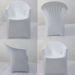 White Lycra Spandex Office Arm chair Covers wholesale