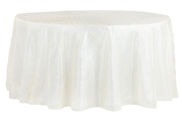 Wholesale 132" Customize Round Pintuck Taffeta Tablecloths