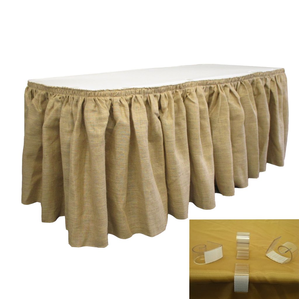 Burlap Pleated Table Skirt