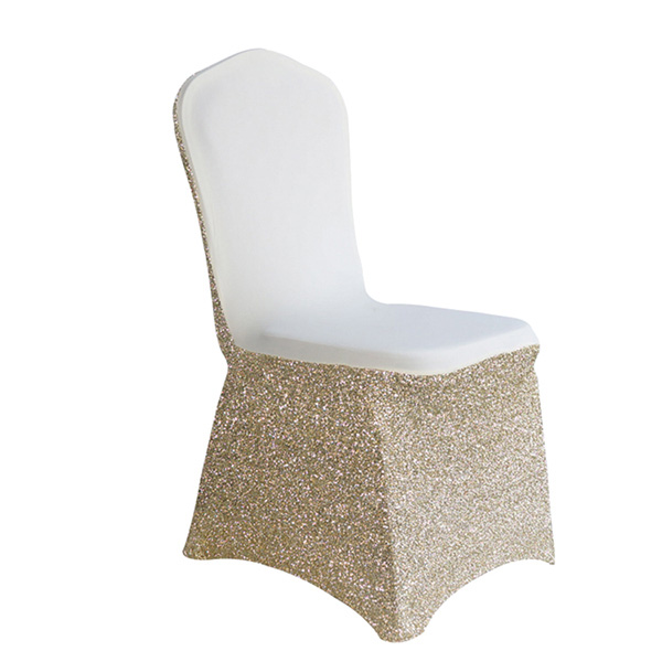 Wholesale fancy lycra banquet gold chair cover for wedding, chair