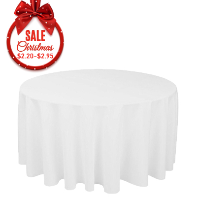 90R white round polyester table cloth factory