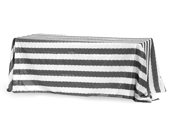 Rectangular Stripe Glitz Sequin Tablecloth