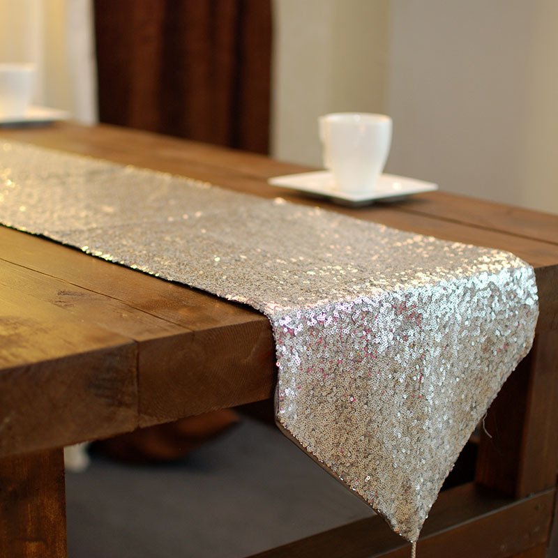 cheap high quality sequin wedding party table runner