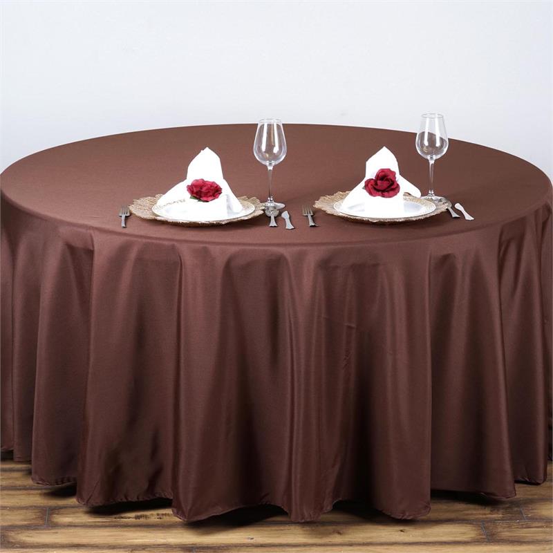 Black polyester 108'' round table cloth Wholesale