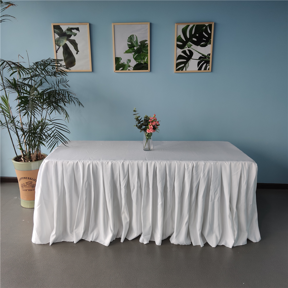 6ft polyester banquet table skirt 