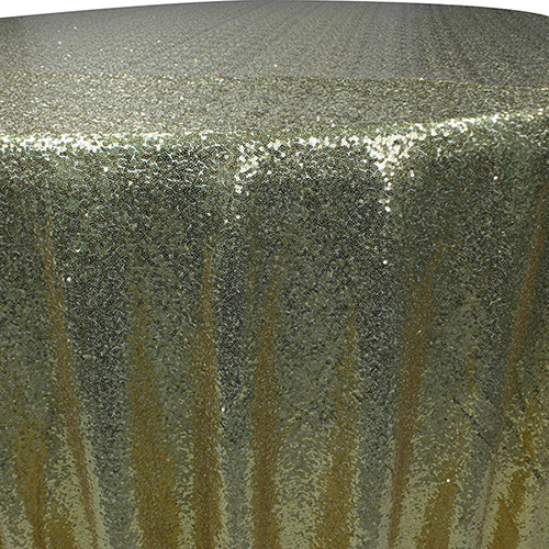Luxury 100% polyester custom round gold sequin tablecloths for wedding banquet