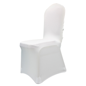 190 or 165 GSM White Stretch Spandex Banquet Chair Cover With Foot Pockets