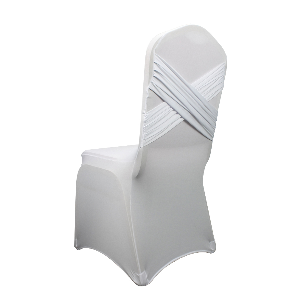 cheap universal polyester universal banquet wedding ruched spandex chair covers white