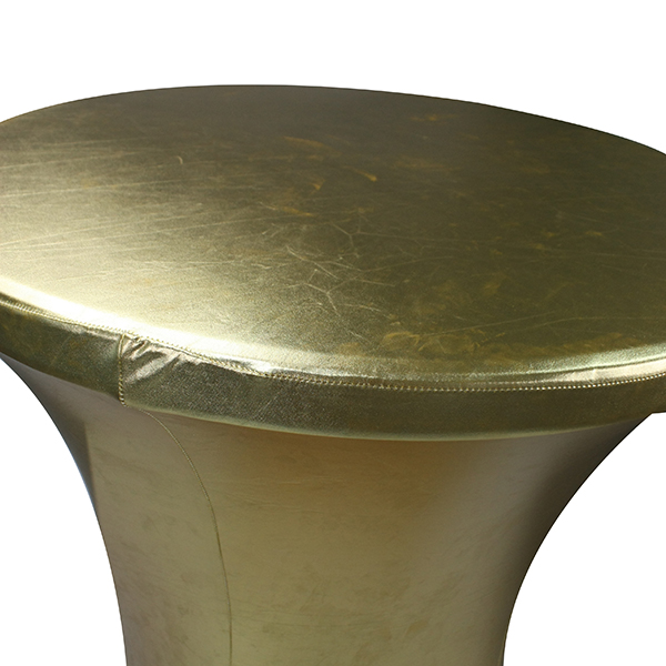 80 x110 cm round polyester stretch gold metallic spandex cocktail table ...