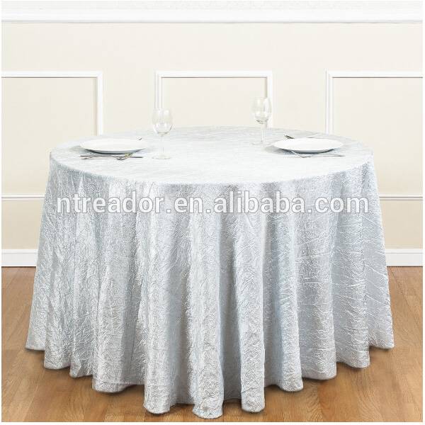 Round polyester purple restaurant table cloth factory