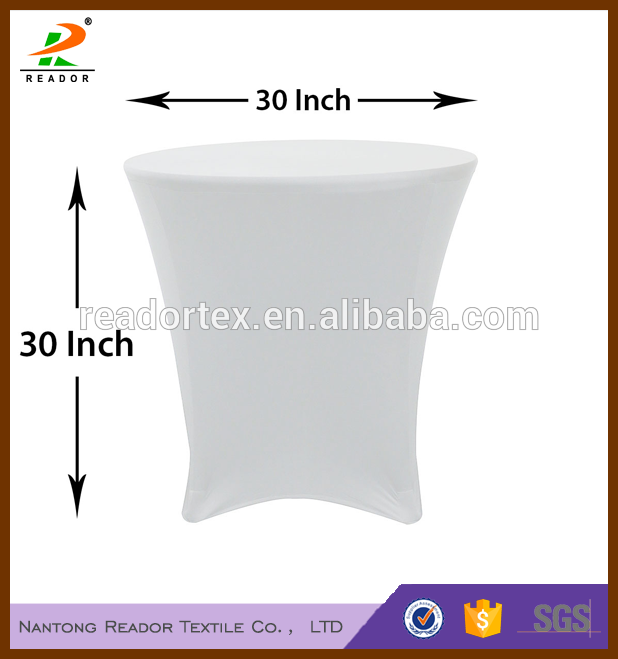 Vintage custom cocktail black fitted spandex stretch polyester table cloth for wedding factory price