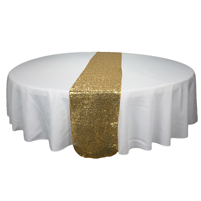 Elegant Glitter Custom Rose Gold Sequin Dining Room Table Runners Wedding