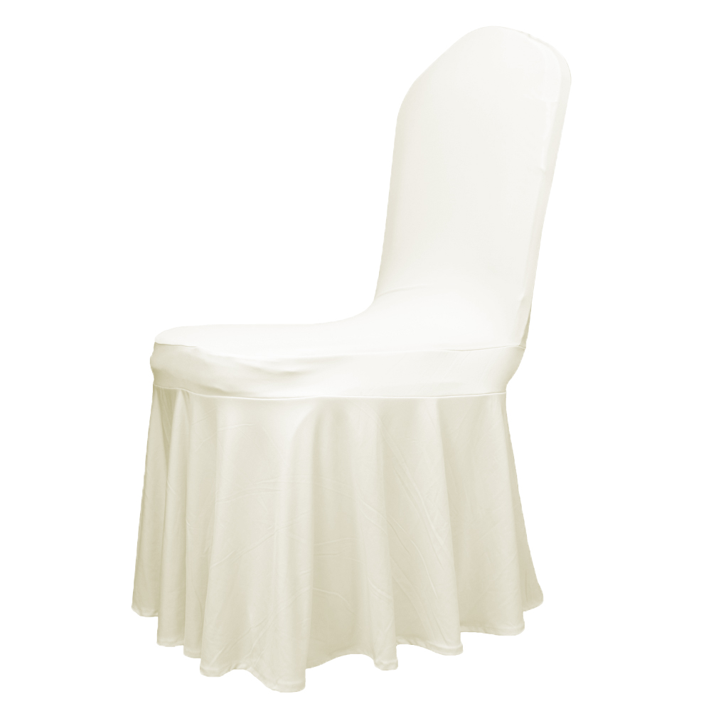 Wholesale polyester white stretch spandex ruffled banquet wedding chair cover Buy chair cover