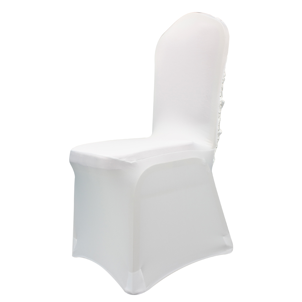 high quality white rosette spandex chair cover for wedding banquet party
