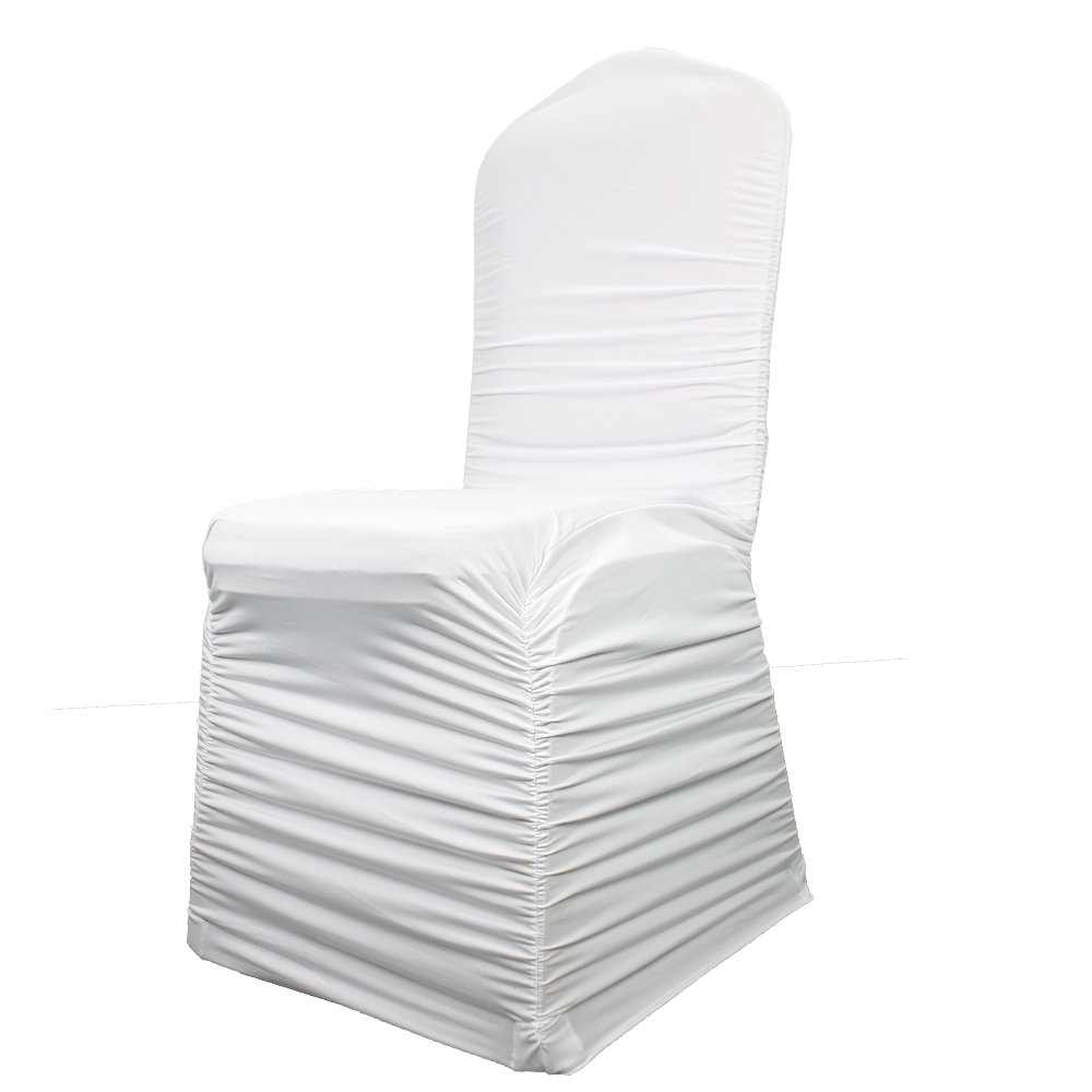 luxury white stretch spandex ruched banquet wedding slipcovers chair covers