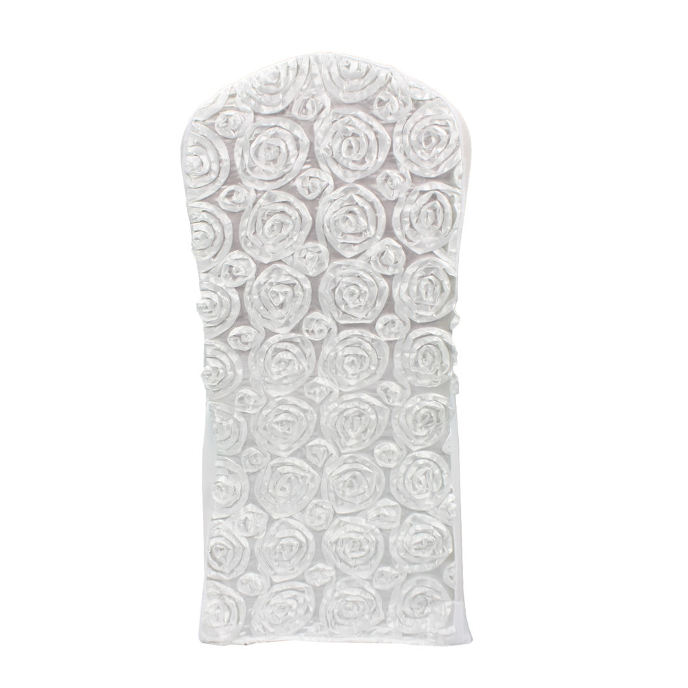 high quality white rosette spandex chair cover for wedding banquet party