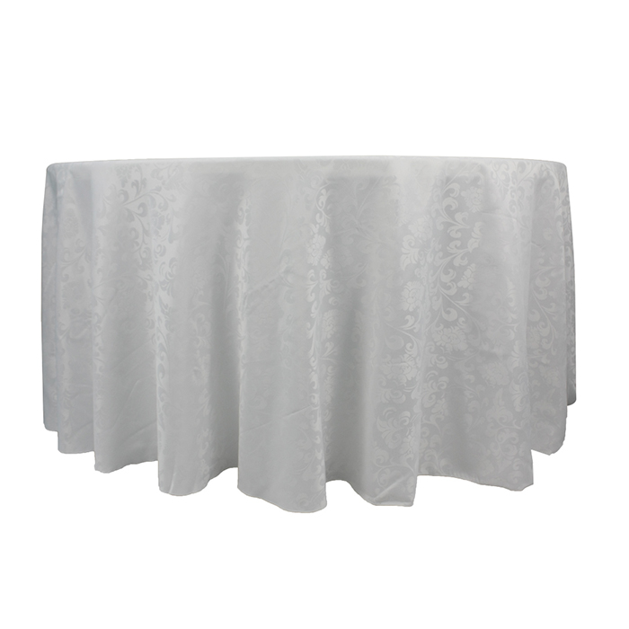 Polyester round jacquard fitted table cloths wedding banquet custom tablecloth for sale factory price