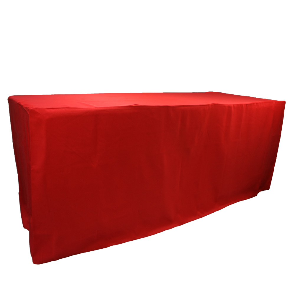 Red rectangular fitted table cloth party banquet tablecloth polyester factory price